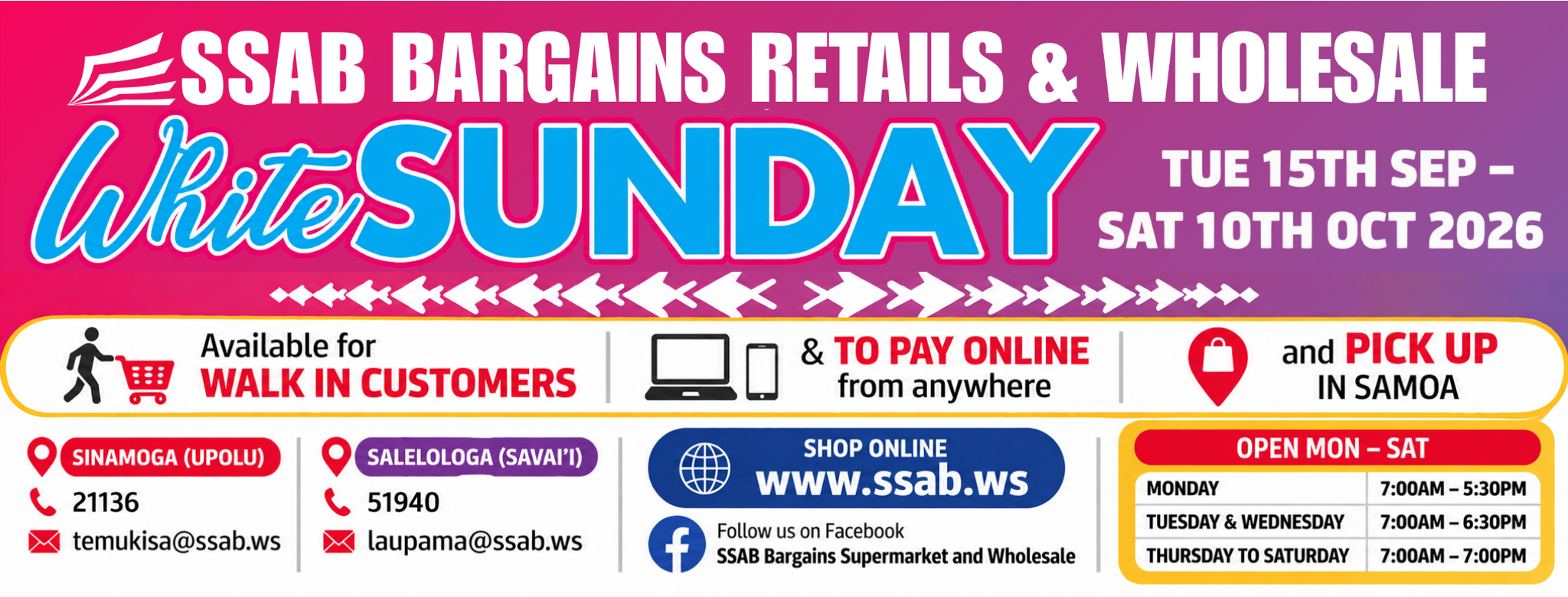 SSAB Bargains Supermarket and Wholesale | Apia Samoa