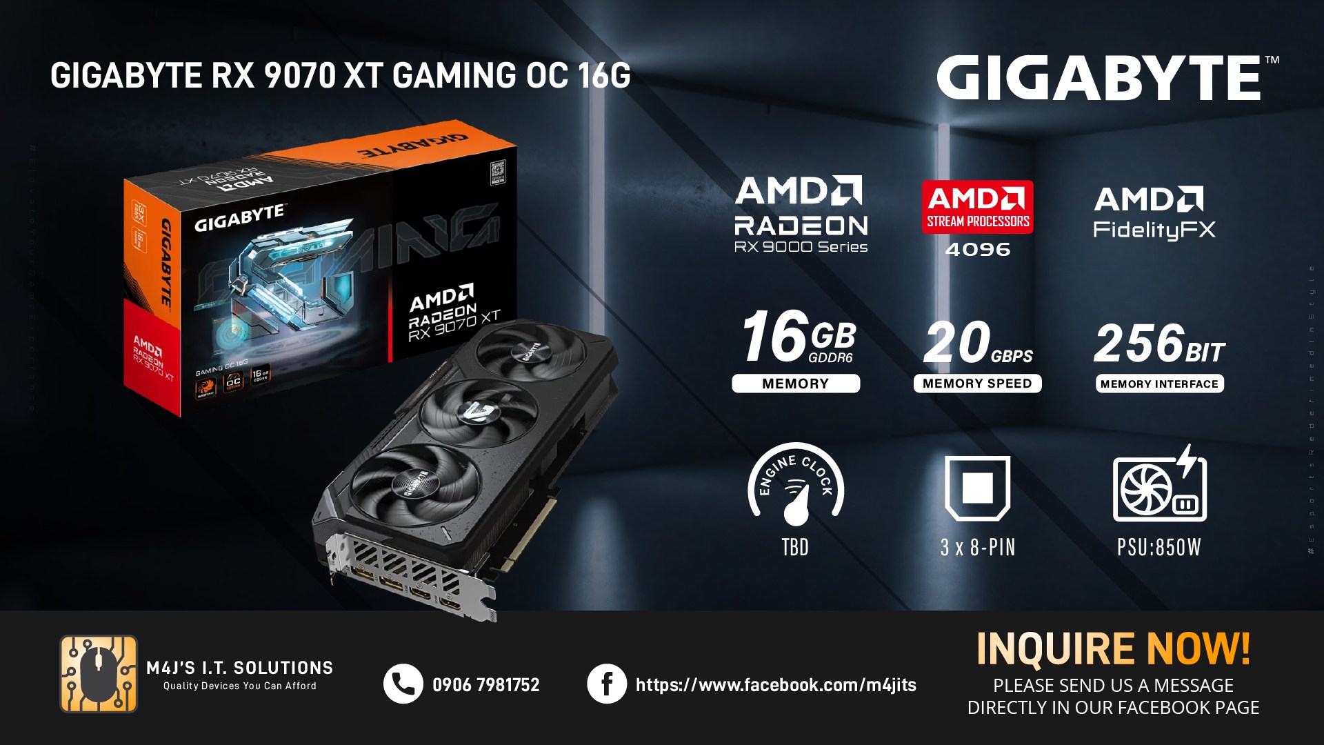 M4J's - ‼️ RESTOCKING ‼️ 🕹 Gigabyte Radeon RX 9070 XT Gaming OC 16G 🔥 ...