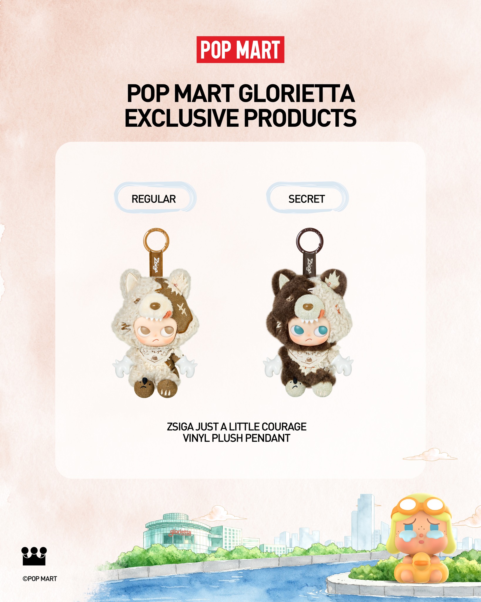 Zsiga just a little courage vinyl plush pendant at Pop Mart