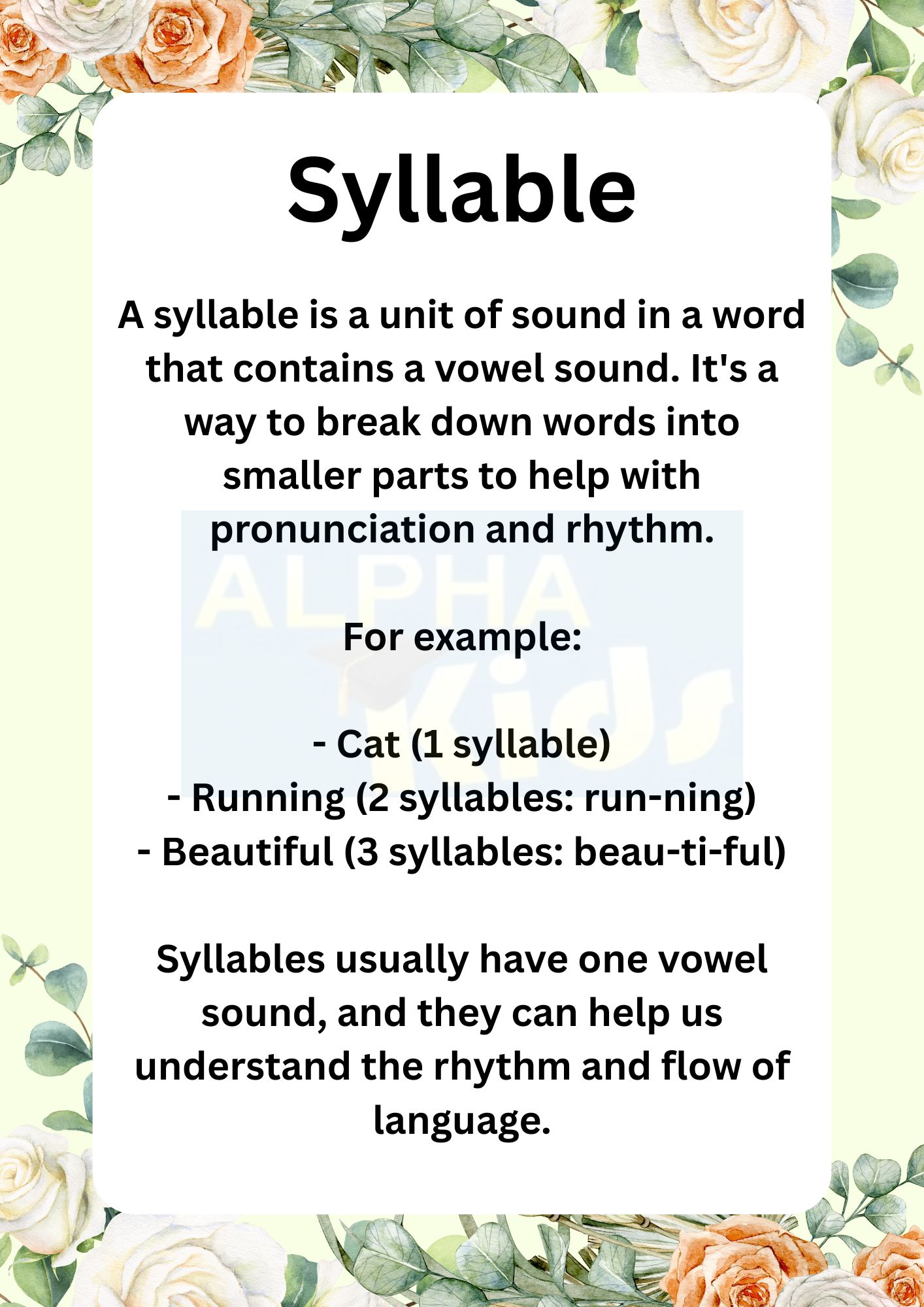 English syllable... - Alpha kids :worksheets and activities | Facebook