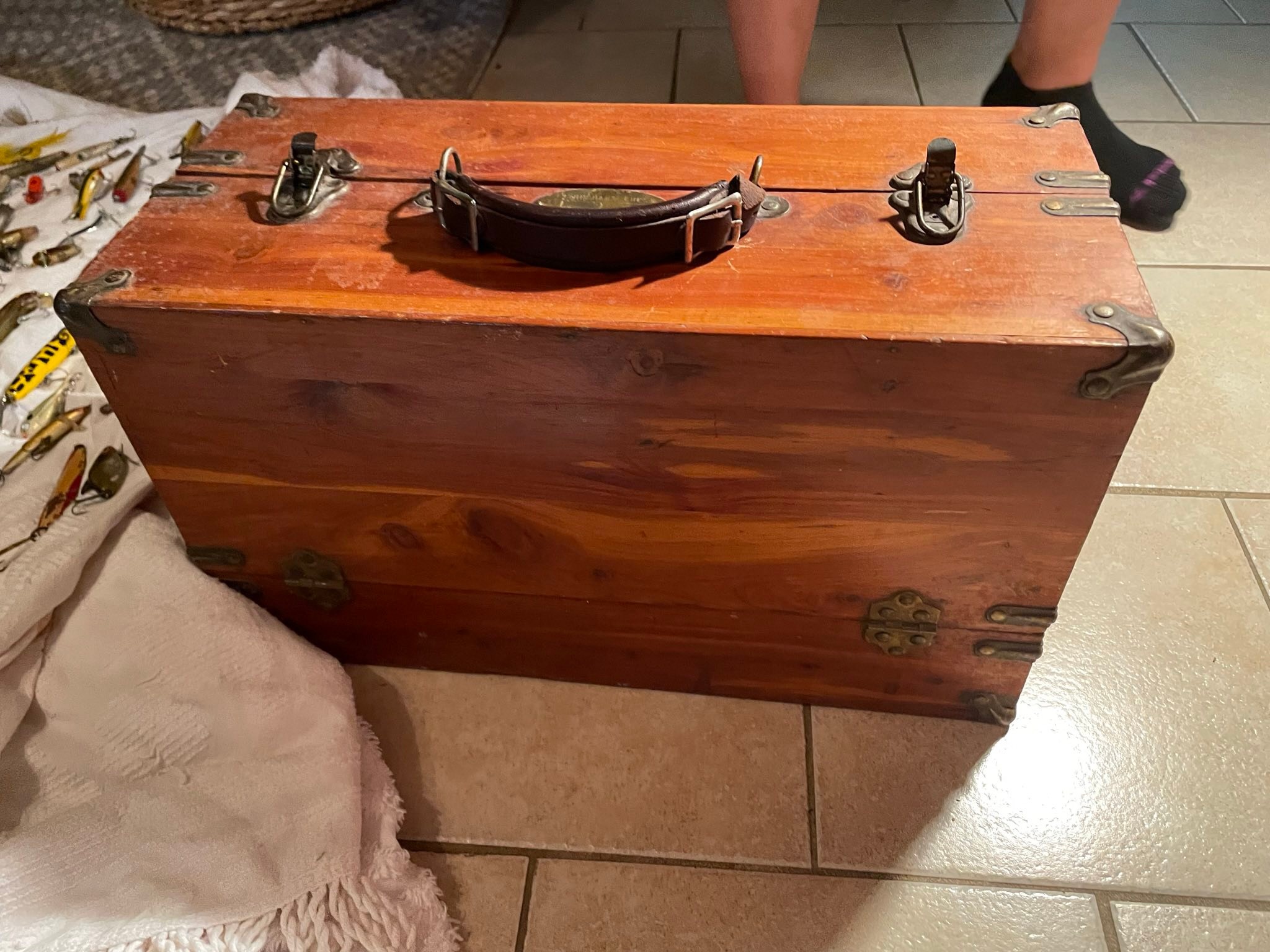 antique wooden fishing box Primitive Military Carpenters Toolbox Tackle Bo  Pocatello Market An up and coming favorite for those who love fly fishing and appreciate the vintage style Vintage Wooden Tackle Box 