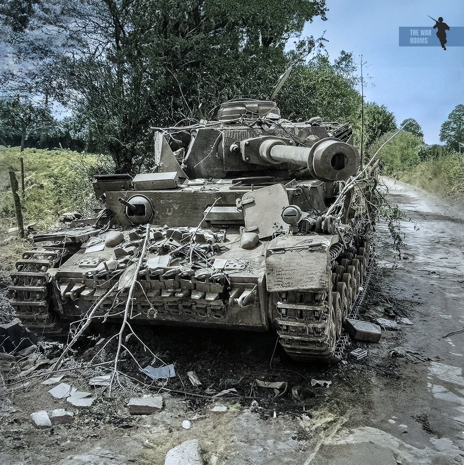 Panzer IV Ausf. J, knocked out in Normandy, 1944. Built by