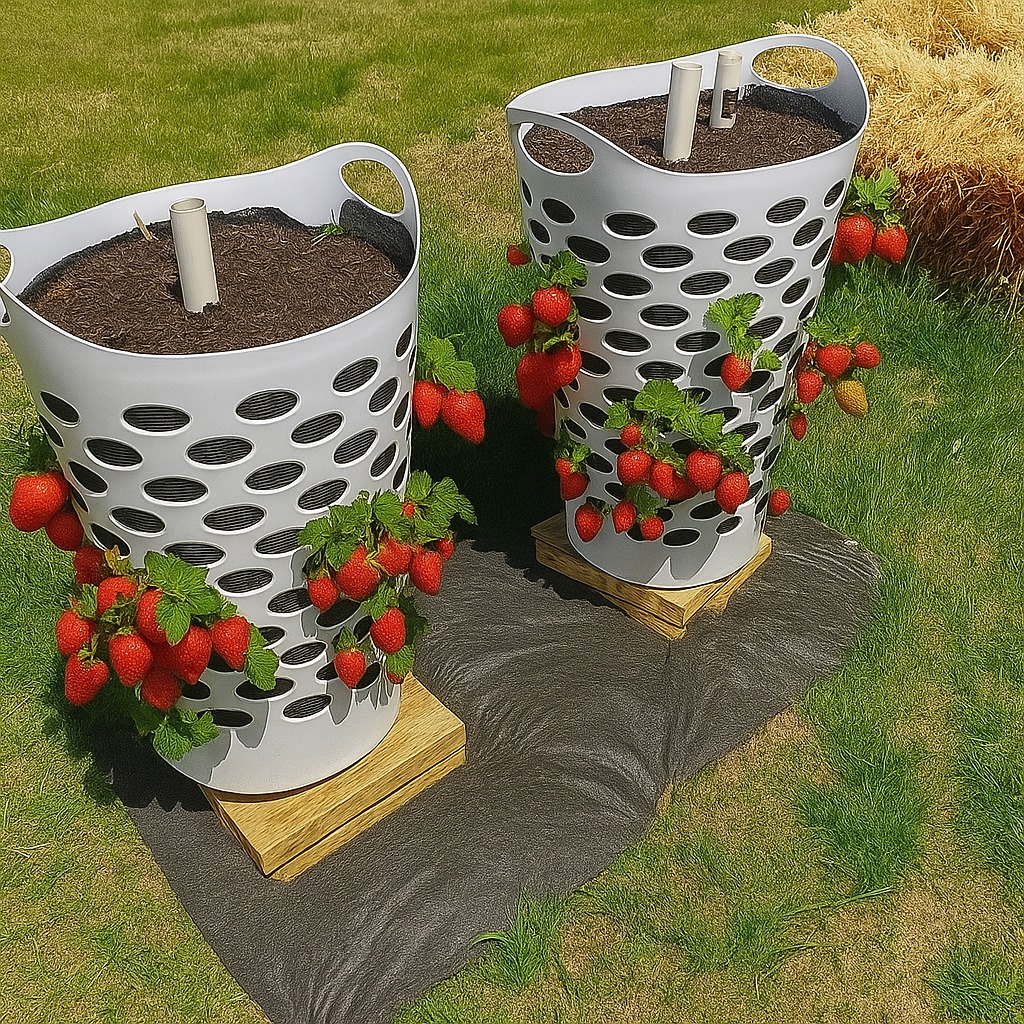 HackHouse - Dollar Store Strawberry Planter! Genius idea if you love ...