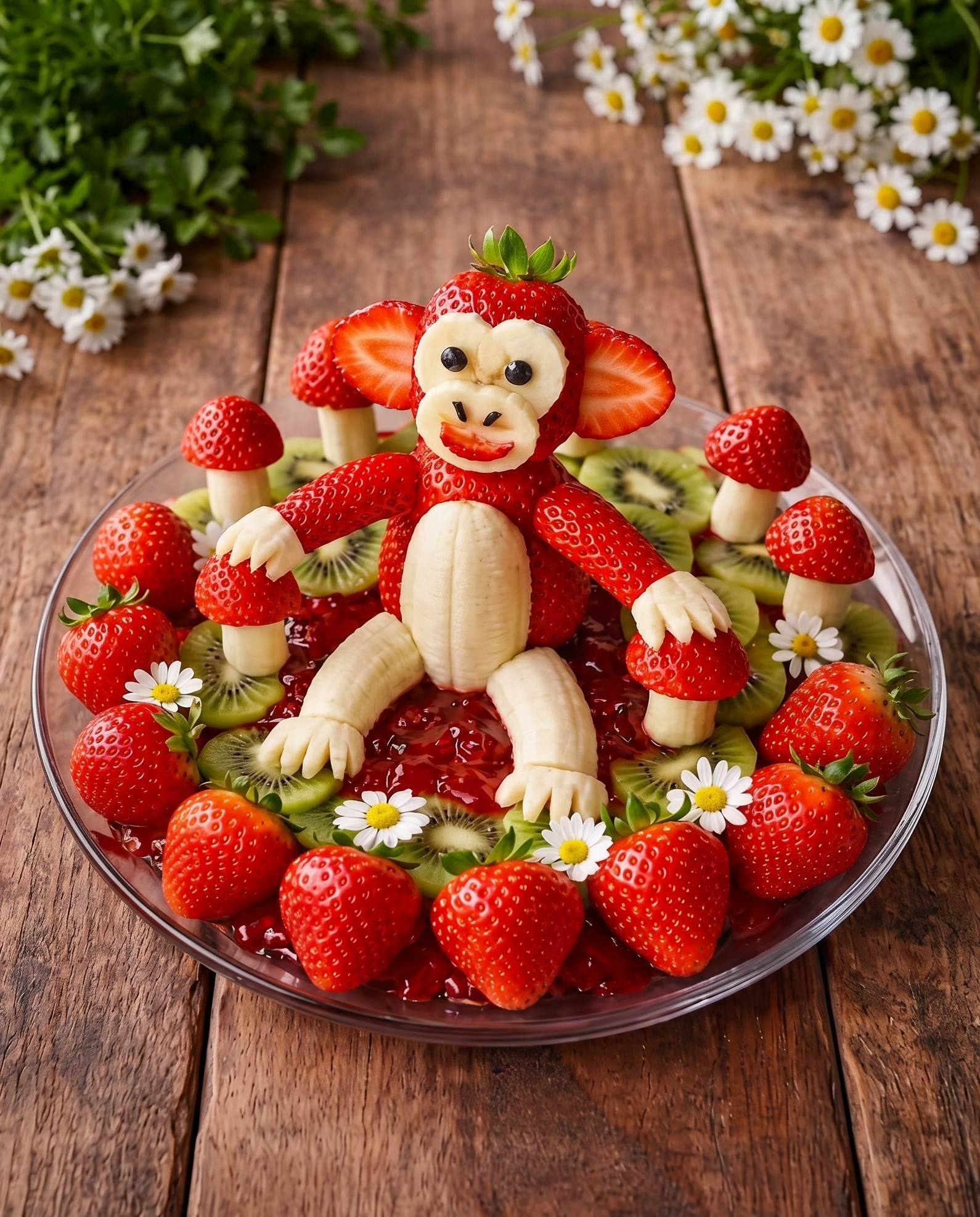 STRAWBERRY MONKEY FRUIT GARDEN 🐵 A sweet little monkey sitting in