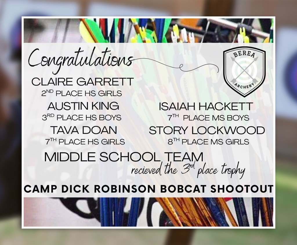 Berea - Join us in wishing a big congratulations to our Berea Archers ...