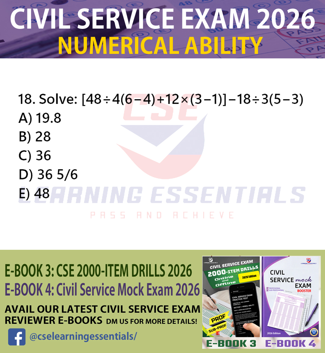 CSE - CIVIL SERVICE EXAM 2026 PRACTICE TEST prepared by CSE Learning ...