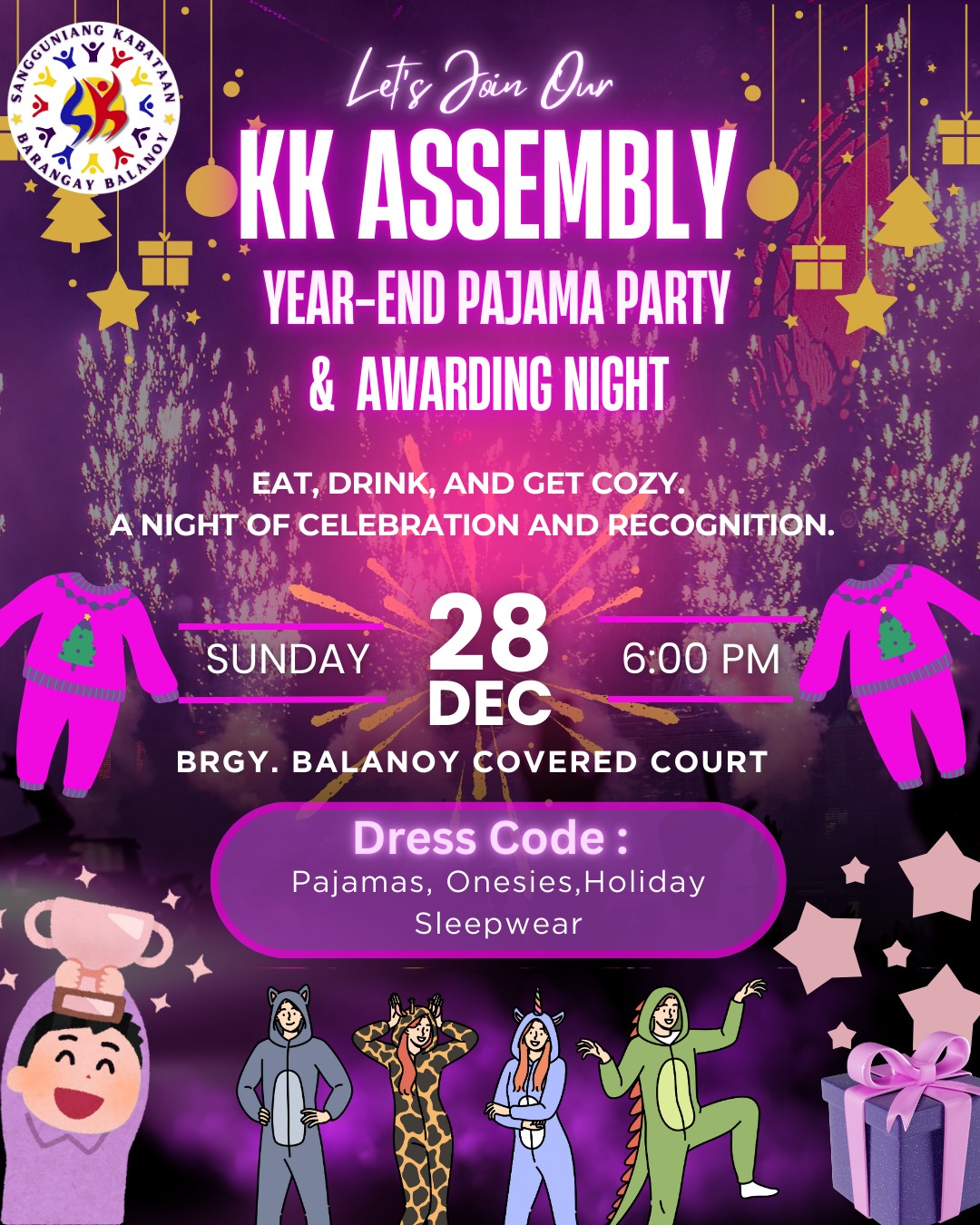 SK - 🎉💜 PAJAMAS ON, KK! 💜🎉 Join us for the KK Assembly Year-End Pajama ...