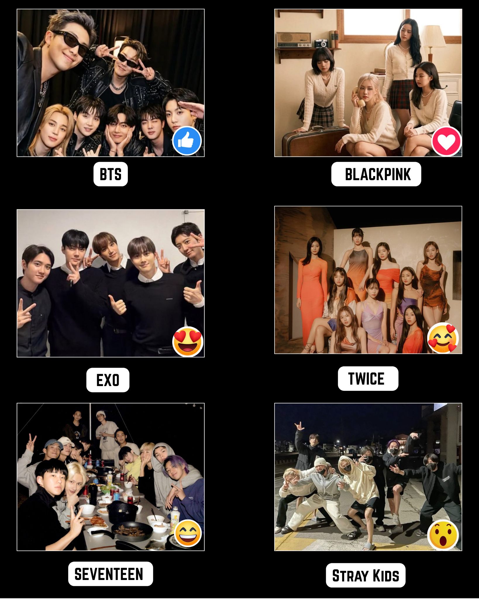 🟢EXO,BTS,Seventeen,Stray Kids