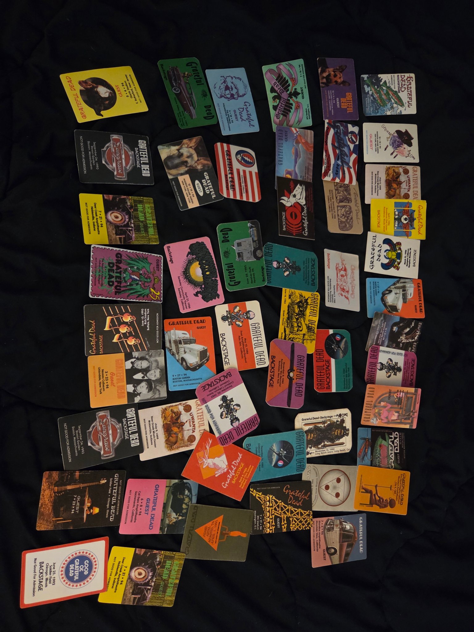 50 Grateful Dead backstage passes from 80s and 90s for sale