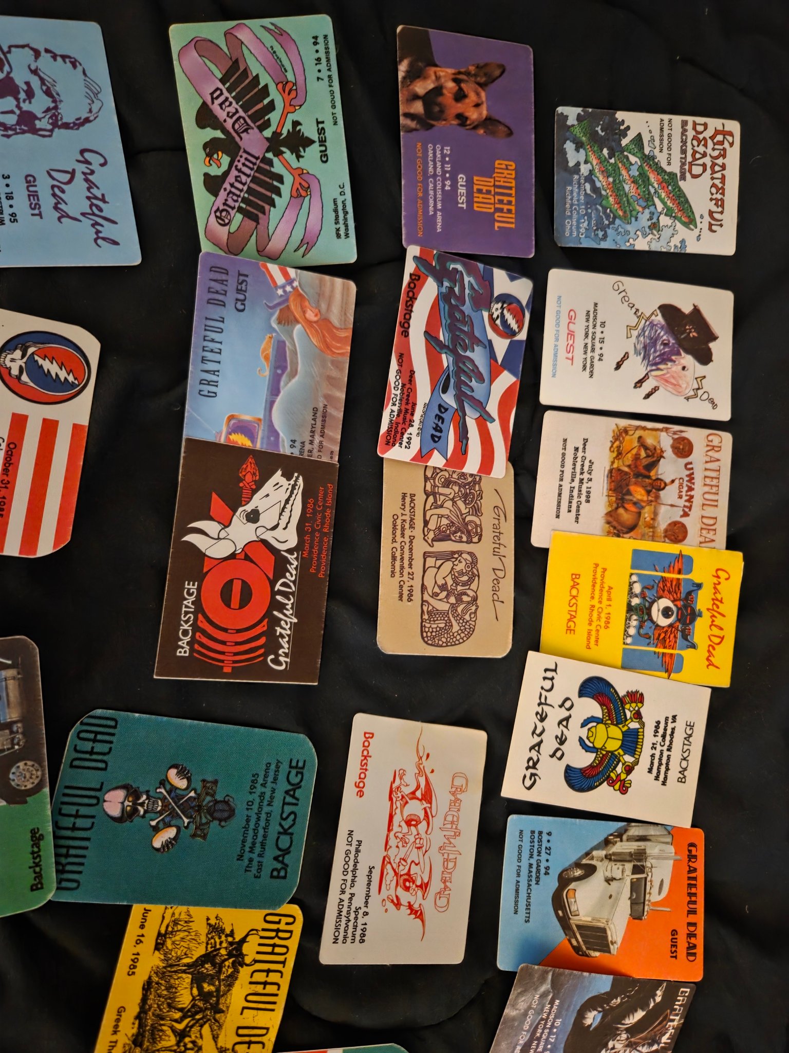 50 Grateful Dead backstage passes from 80s and 90s for sale