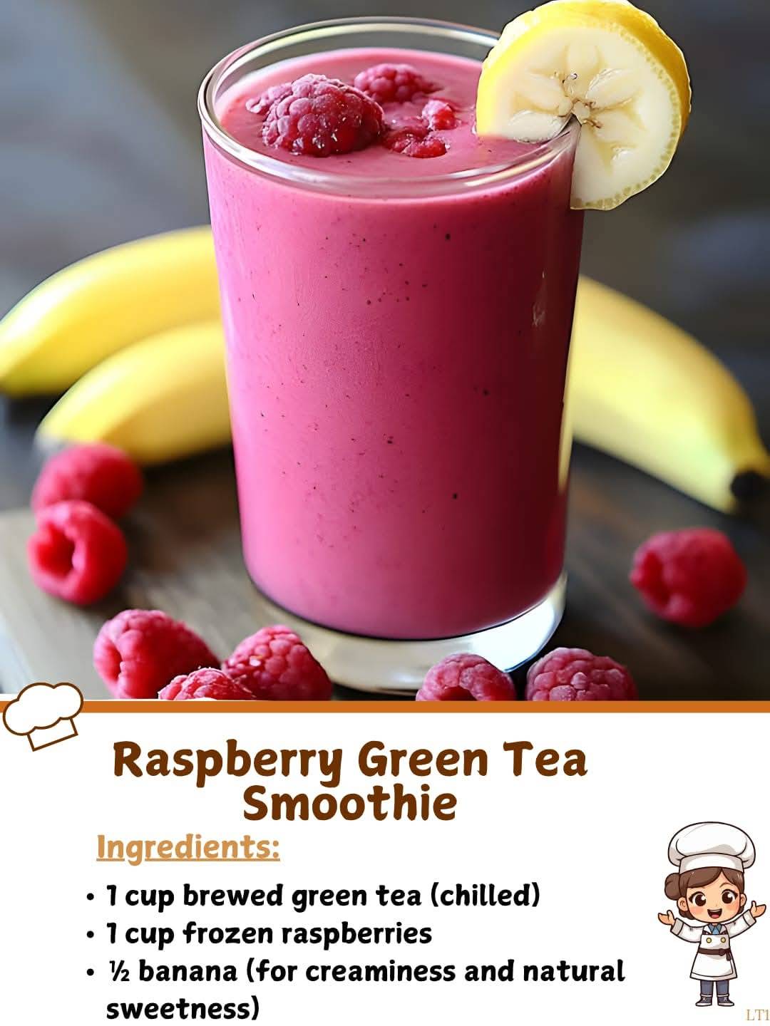 recipes for everyone | 🍵🍌 Raspberry Green Tea Smoothie | Facebook