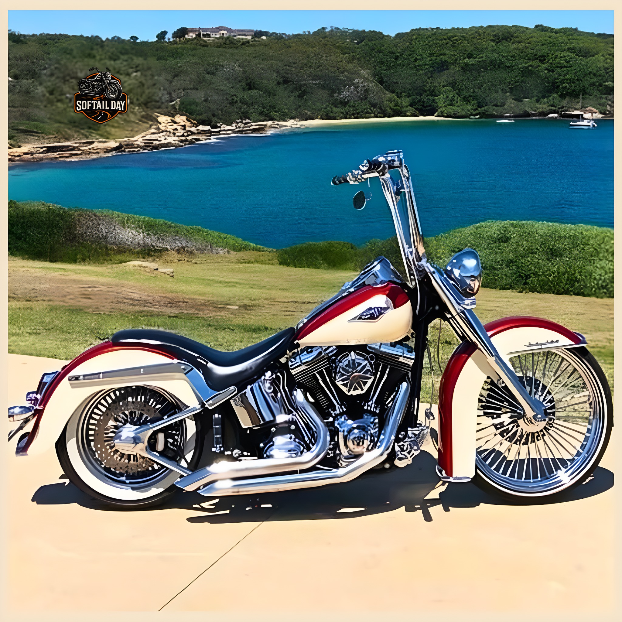 Softail - BAYSIDE BEAUTY—RED & IVORY WITH CHROME GLARE, BUILT TO CRUISE ...
