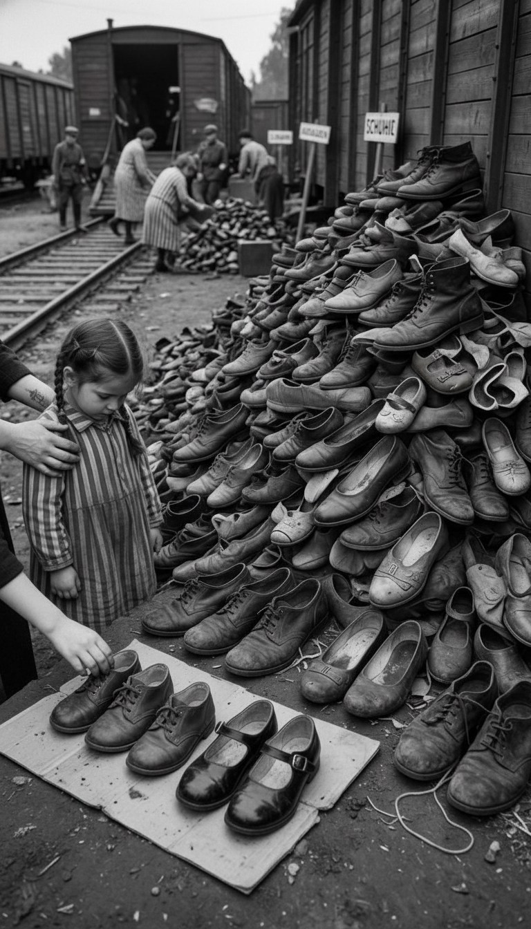 Shoes that belonged to victims of Auschwitz. --- Auschwitz I