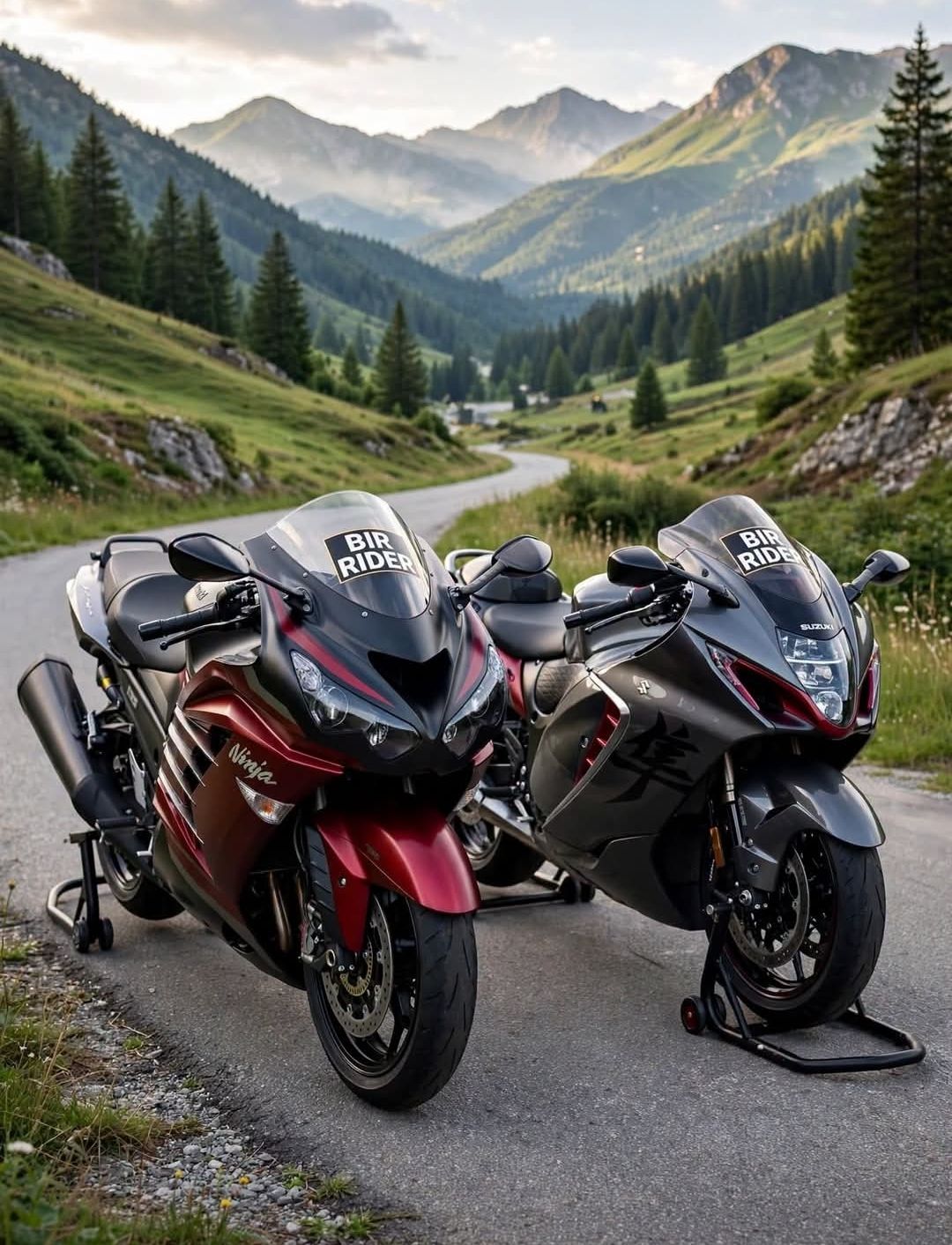 The Kawasaki Ninja ZX-14R vs Suzuki Hayabusa 1300 — two legendary