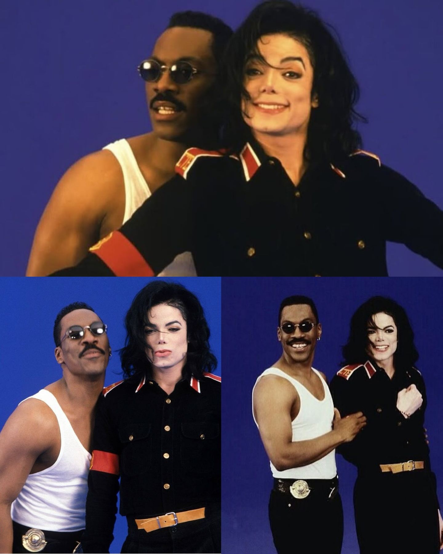 Eddie Murphy and Michael Jackson photographed on set of the