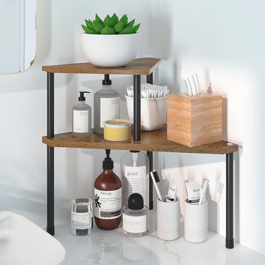 Corner Countertop Organizer Dorhors 3-Tier Corner Bathroom Organizer ...