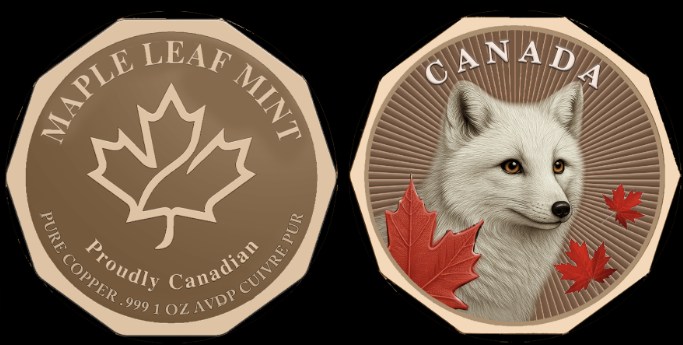 【限定1000枚】Save the Arctic Fox 純銅 1oz 5枚 Guardians of the North series Arctic Fox 1 oz copper coin