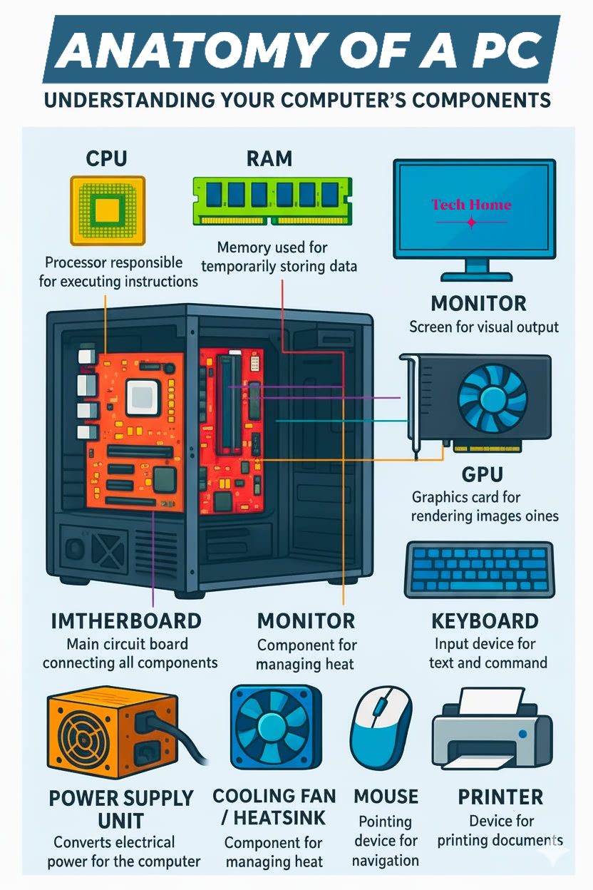Tech - ANATOMY OF A COMPUTER💥 #computer #computertraining #pcsetup # ...