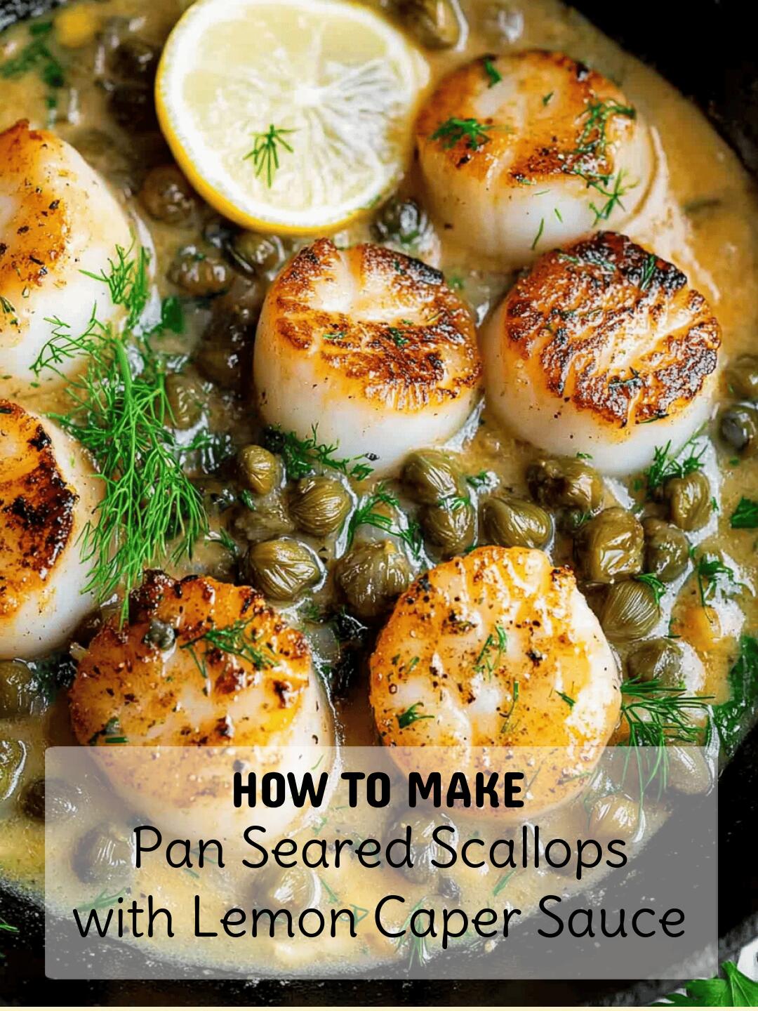 Easy - Pan Seared Scallops with Lemon Caper Sauce 🍽️🍋 📌 INGREDIENTS ⅓ ...