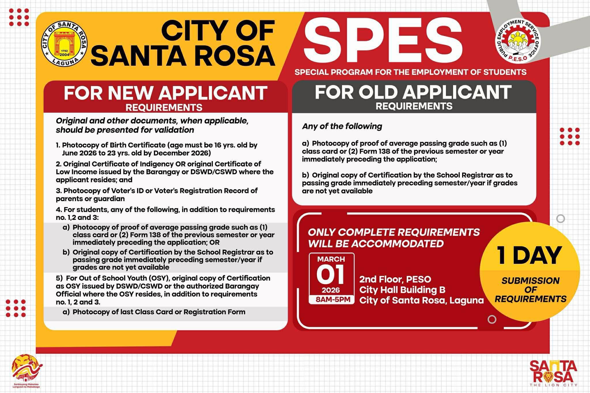 Pamahalaang - 📢 ANNOUNCEMENT | SPES Special Program for the Employment ...