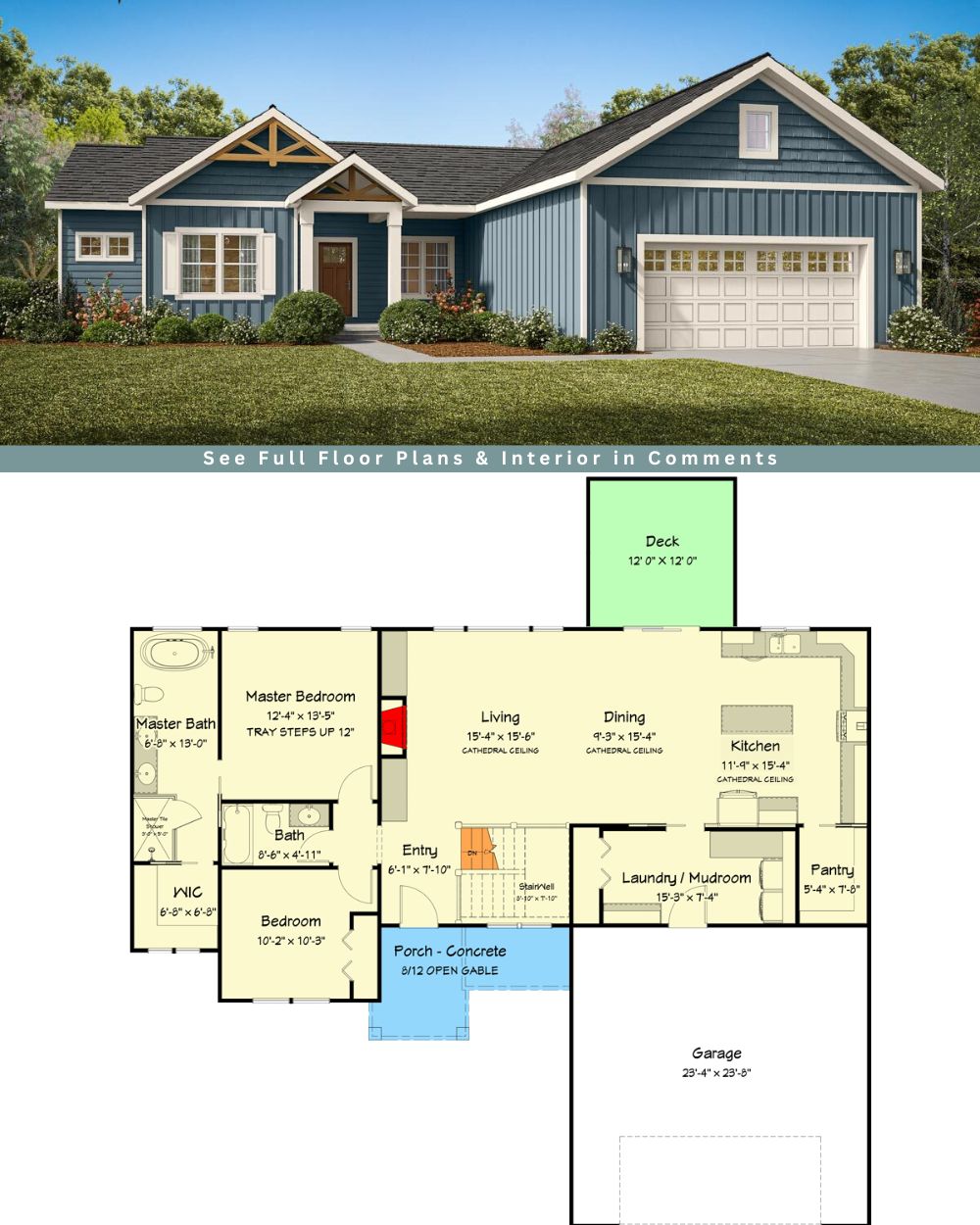 Amazing - Discover the details of this Craftsman Ranch Home Plan with ...