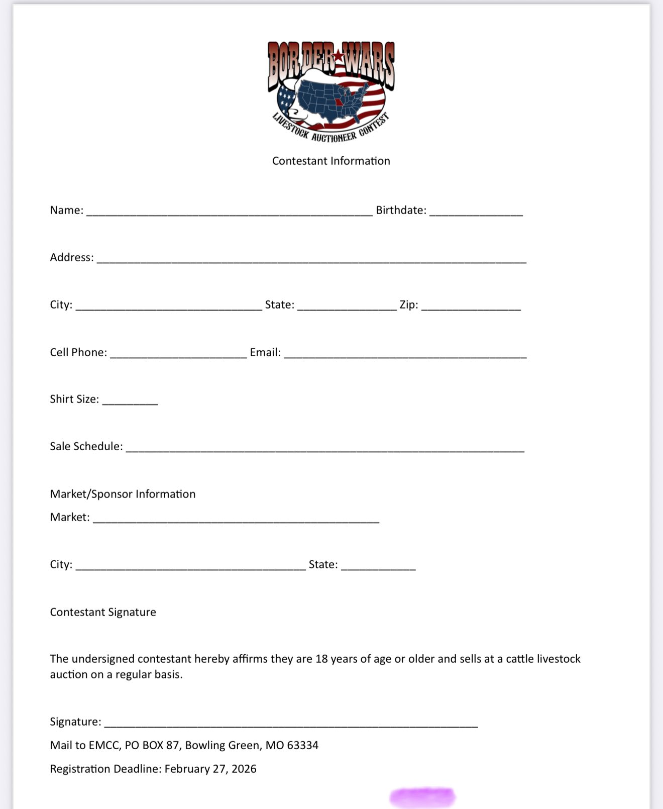 Border Wars Auctioneer Contest