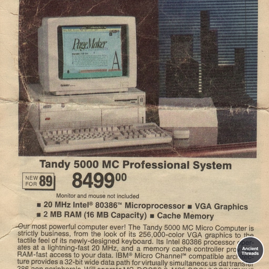 フラッシュセールB This is how much computers use to cost. Old Radio Shack ad from