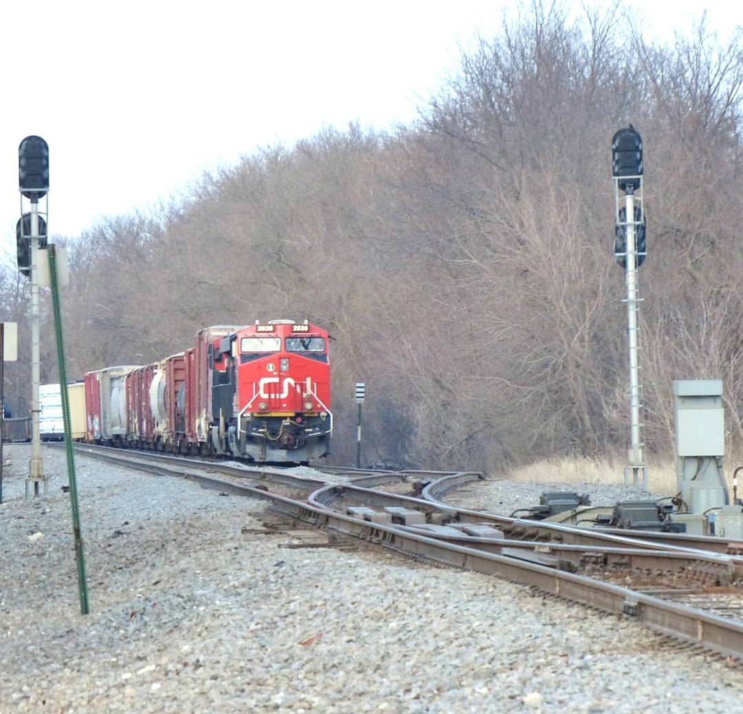 LIVE - Powering Through Duplainville Junction The bright red of a ...