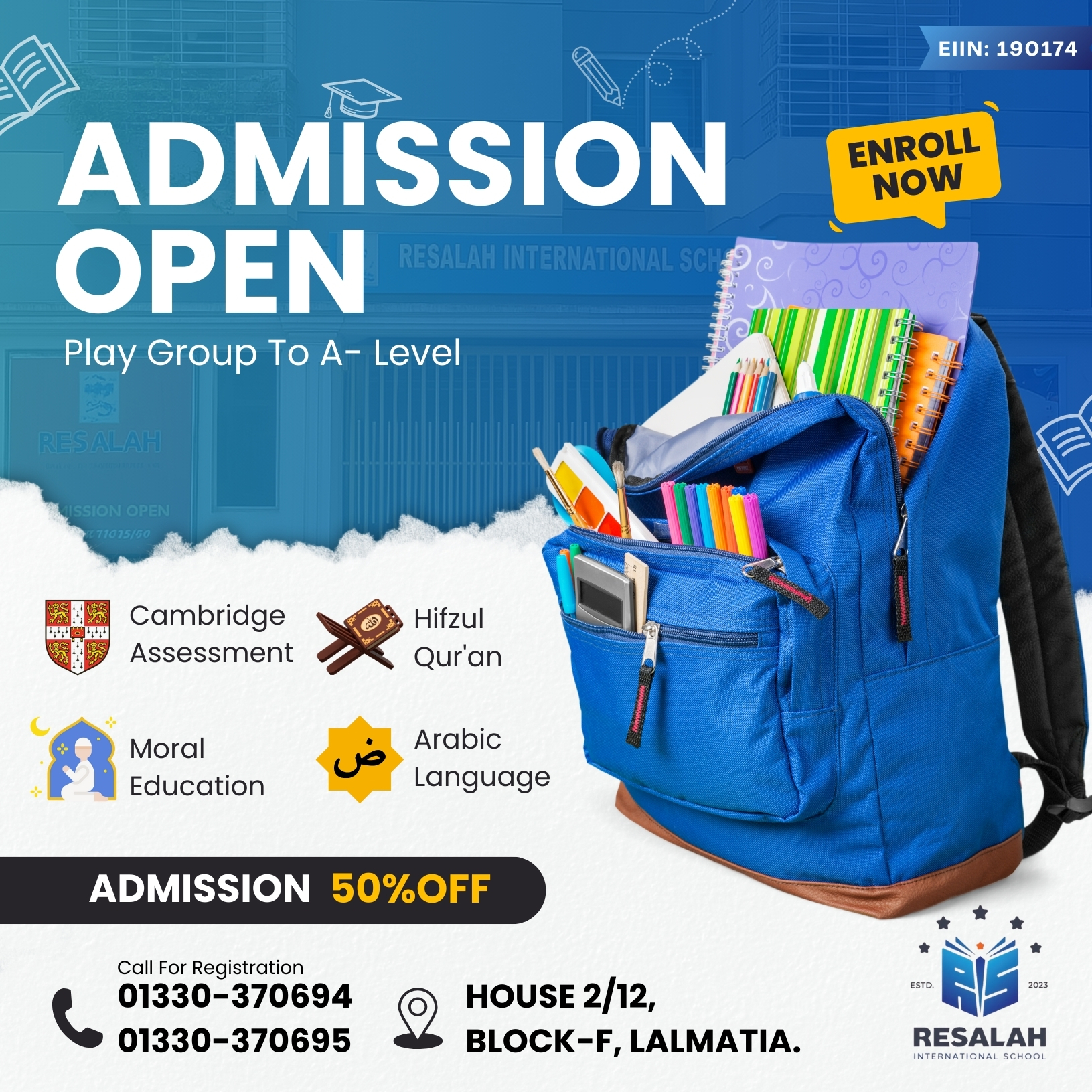 Resalah - 🎓 Admission Open at Resalah International School! 📚 From ...