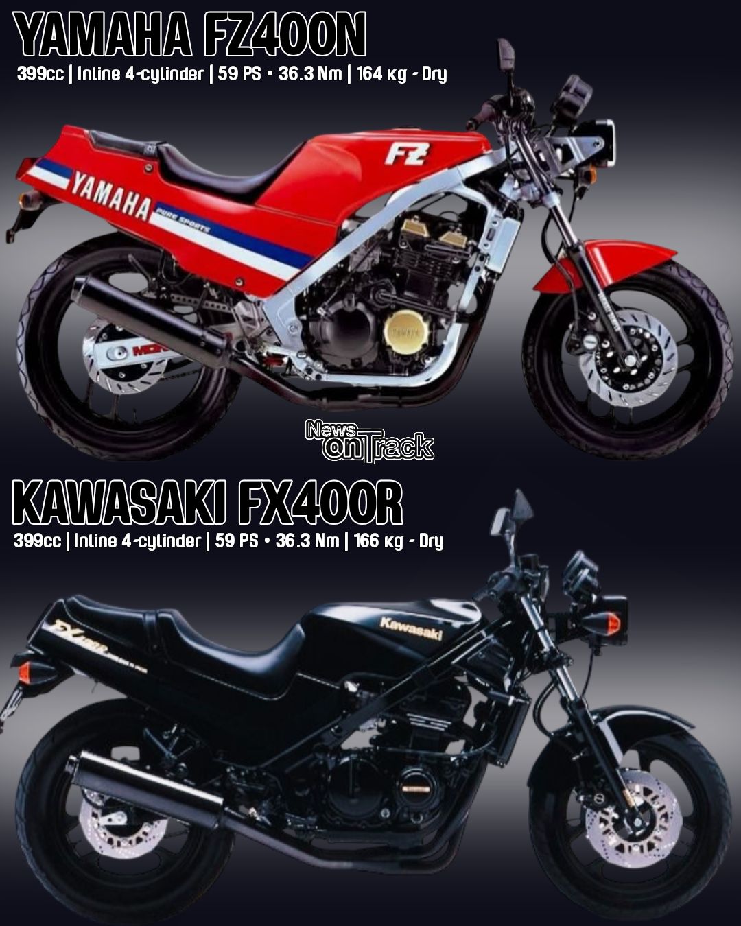 FZ400 4YR ハイカム The 1984 Yamaha FZ400N and 1985 Kawasaki FX400R are two sides of