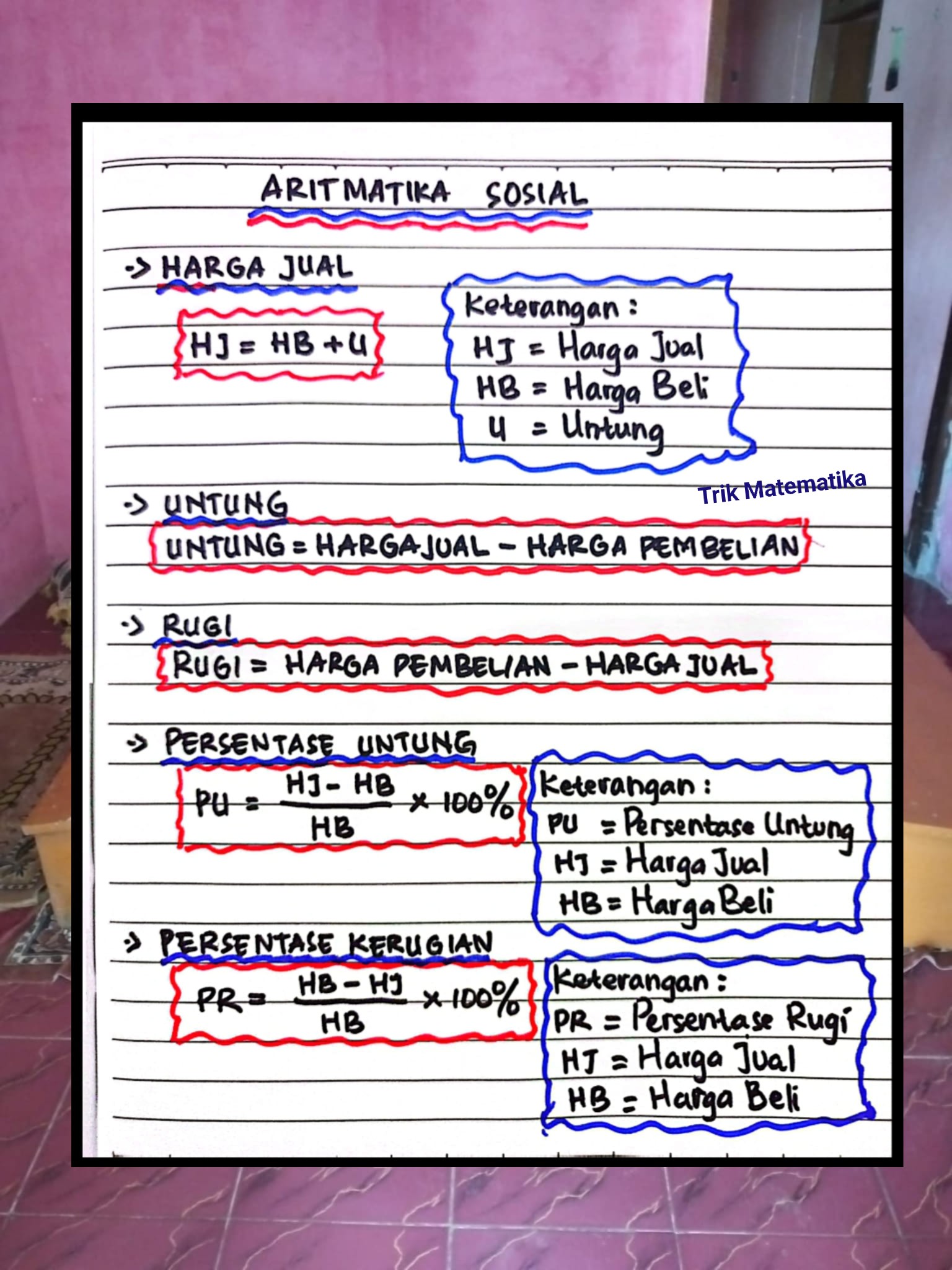 Trik - Harga jual, Untung dan Rugi Aritmatika sosial Bagian 1 # ...