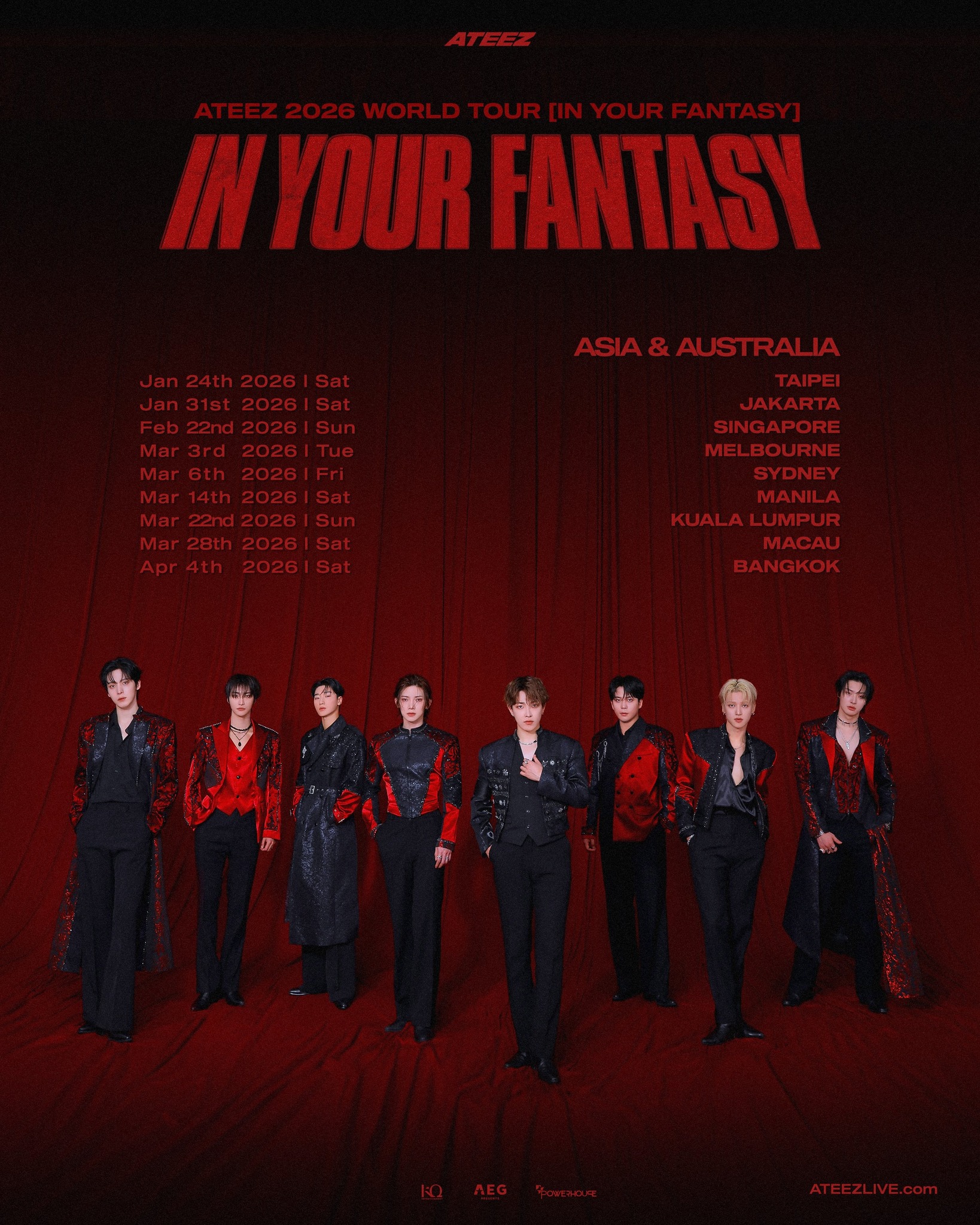 Official poster for ATEEZ 2026 FANMEETING - DAWN: 26, which will