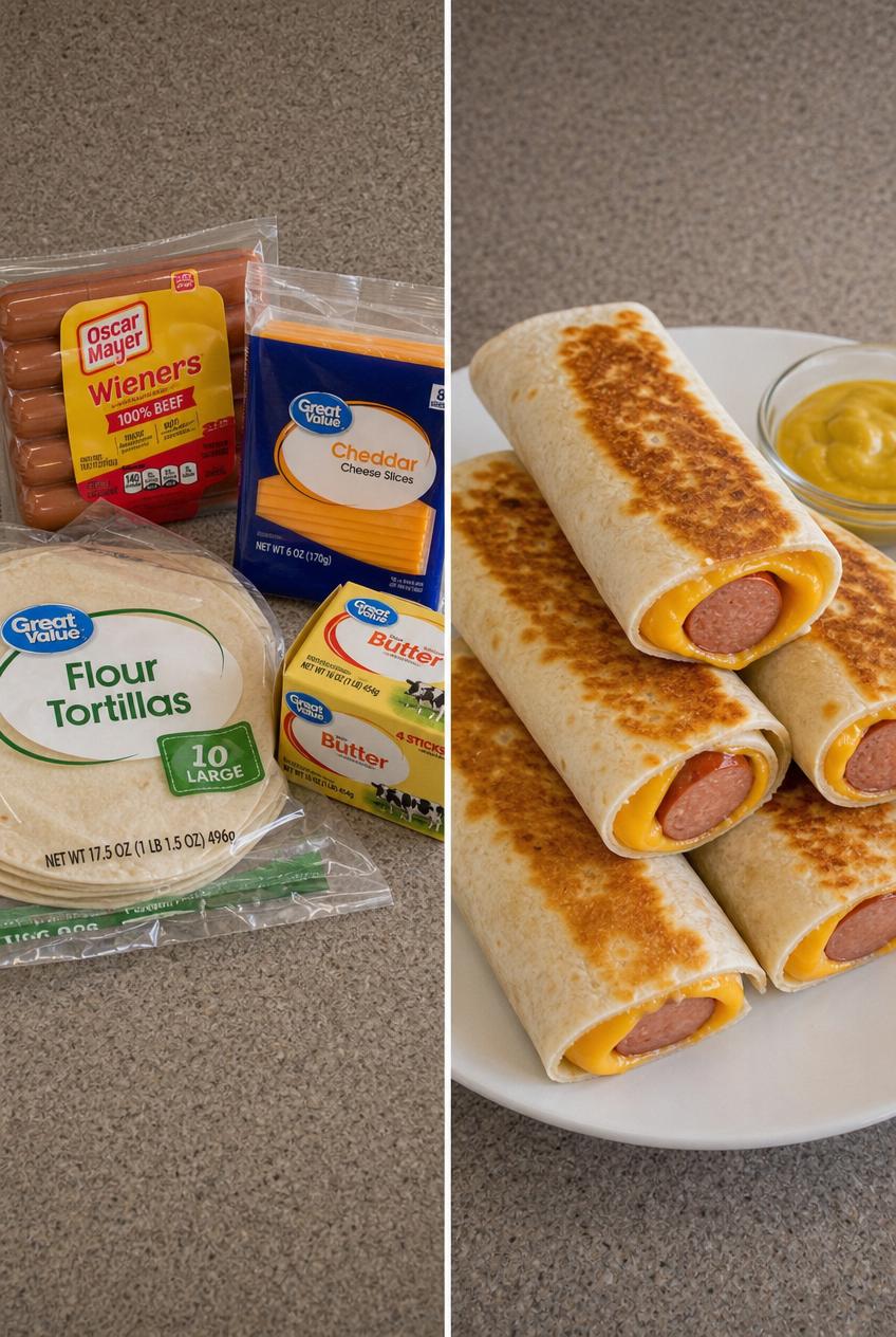 🌭 Hot Dog Cheddar Wrap Melts A scrumptious twist on the classic
