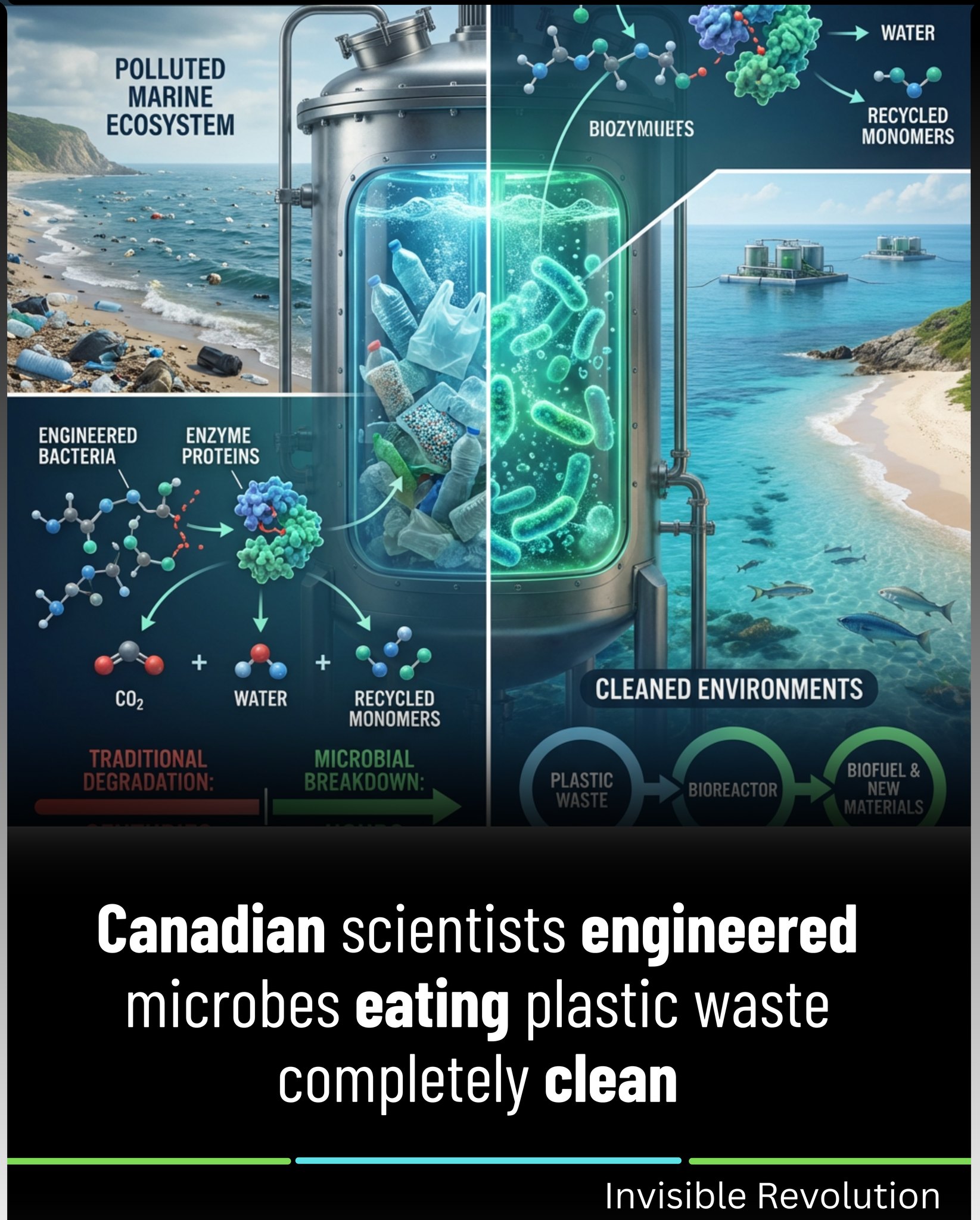 Canadian scientists engineer microbes to break down plastic waste