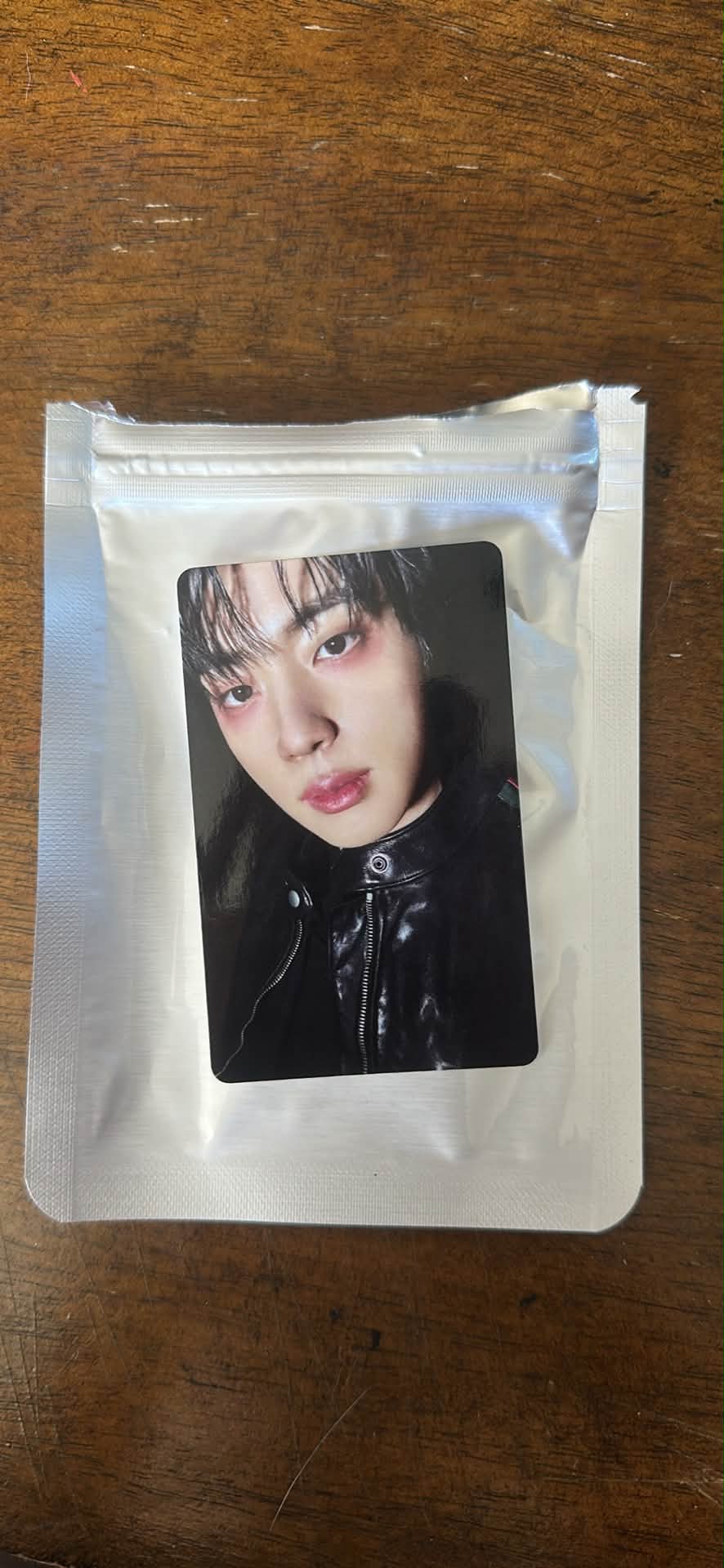 Jin photocard for deluxe vinyl trade in BTS Army Los Angeles