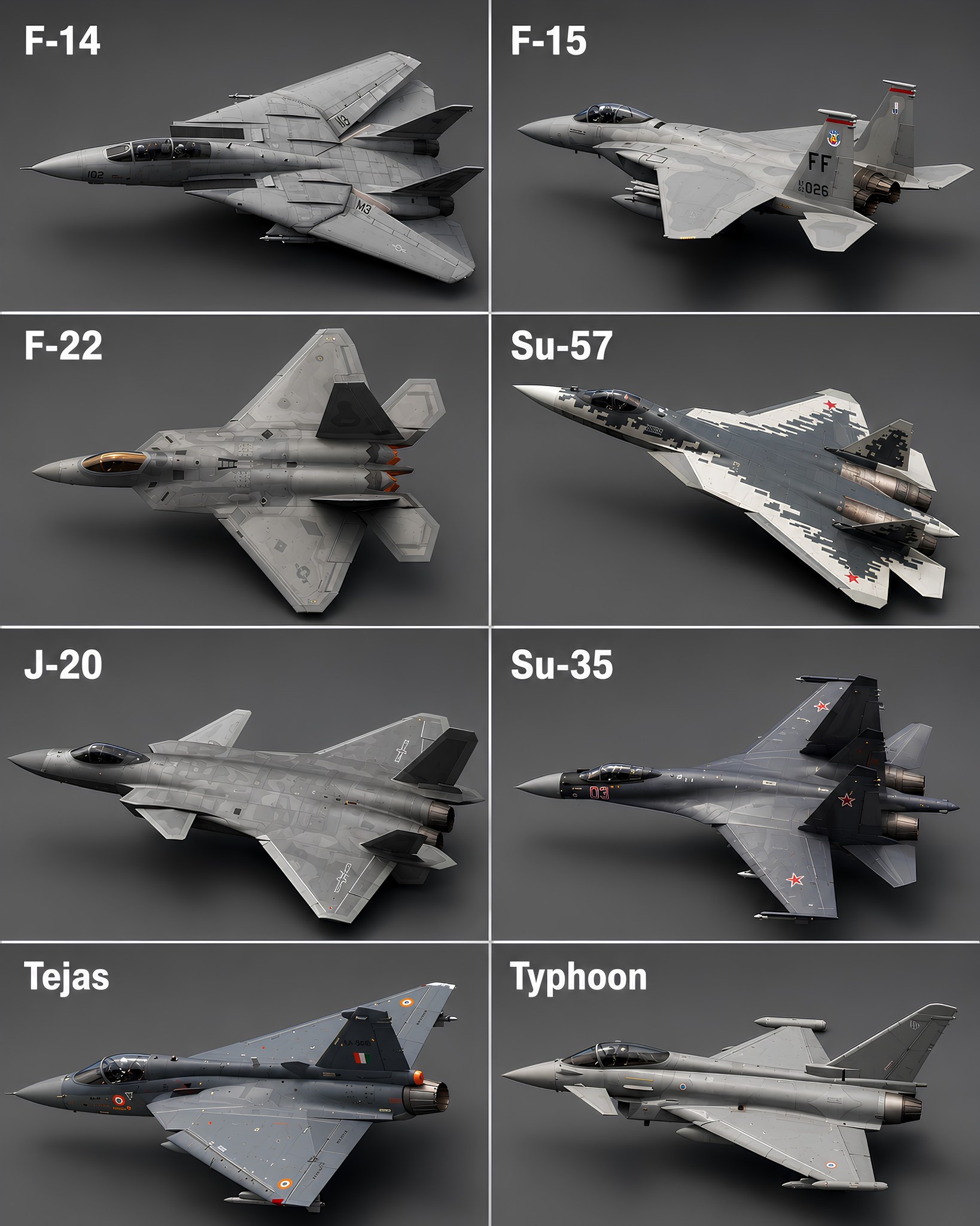 F-15 F-16 オスプレイ F16 F15 1/200 F22 F35 formation.jpg