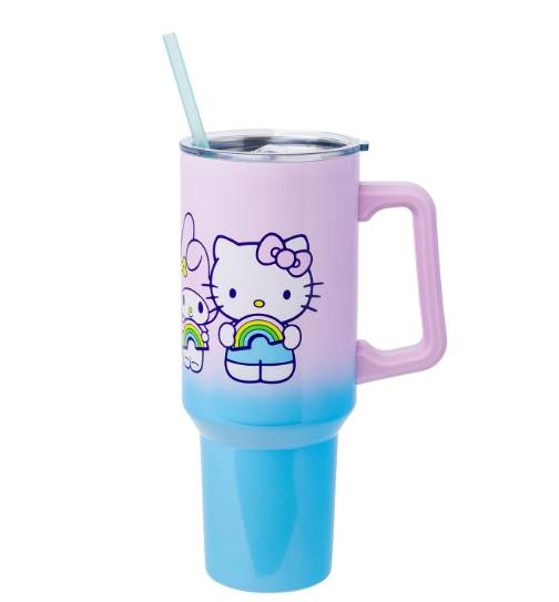 The #HelloKittyCafe 10th Anniversary glass tumbler is here and