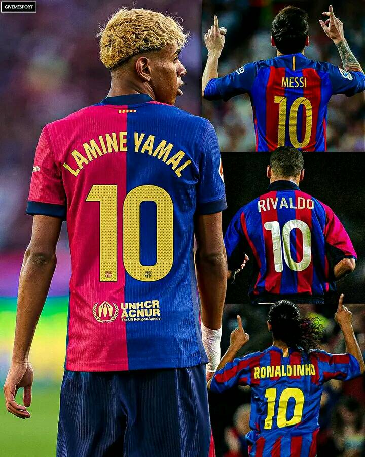 Lamine Yamal is officially Barcelona's No. 10 🔵🔴 At just 18