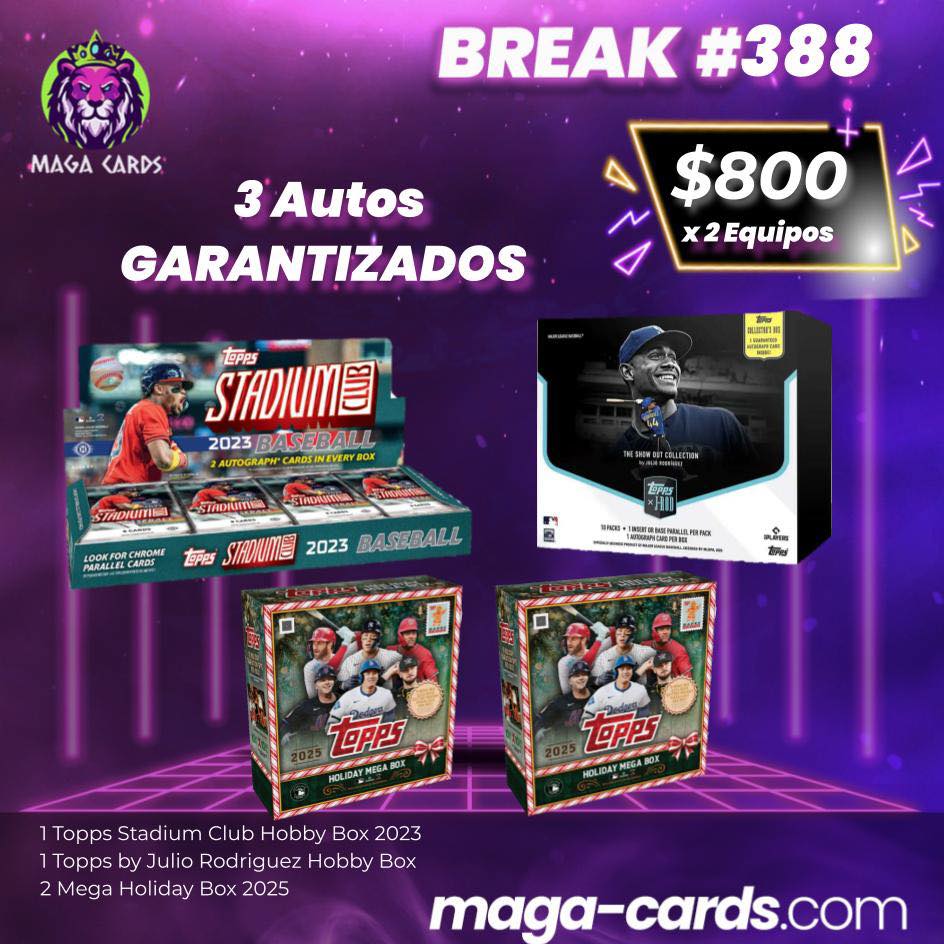 Maga Cards - Break 388 MLB ️ ️$800 x 2 Spots (1 Random... | Facebook