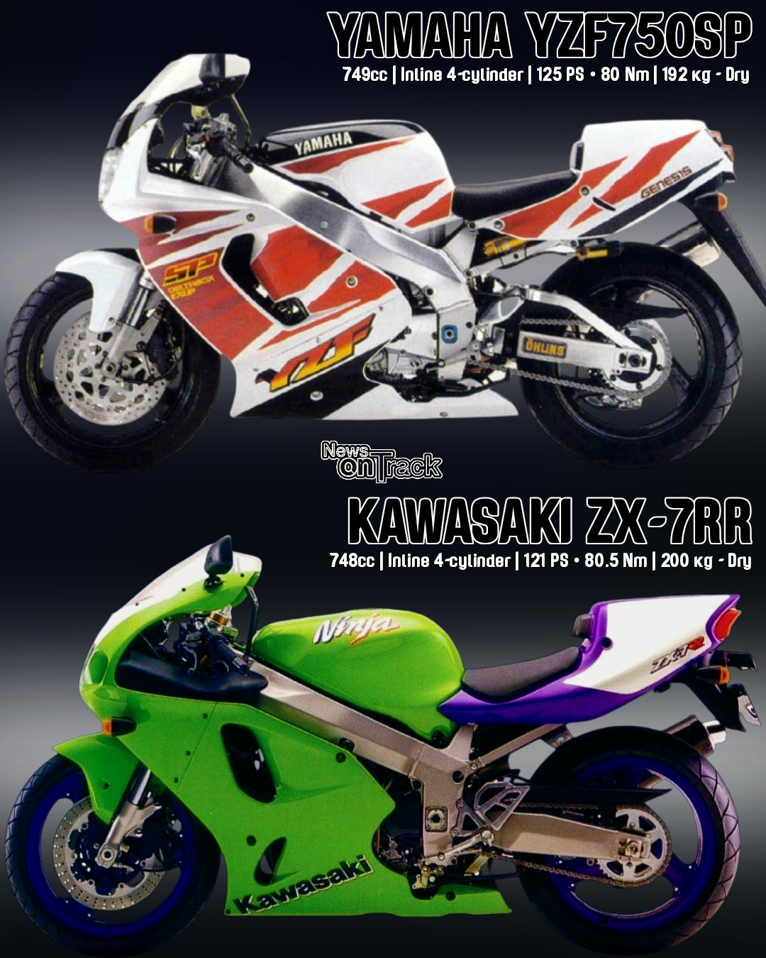 その他 ps Yamaha yzf750sp vs kawasaki zx-7rr 1990s track bikes