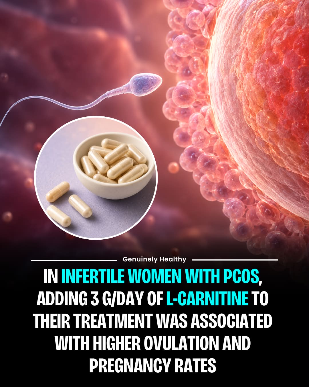 A scientific review published in Reproductive Biology and Endocrinology examined human, animal, IVF, and laboratory studies on L-carnitine and female fertility. L-carnitine helps transport fatty acids