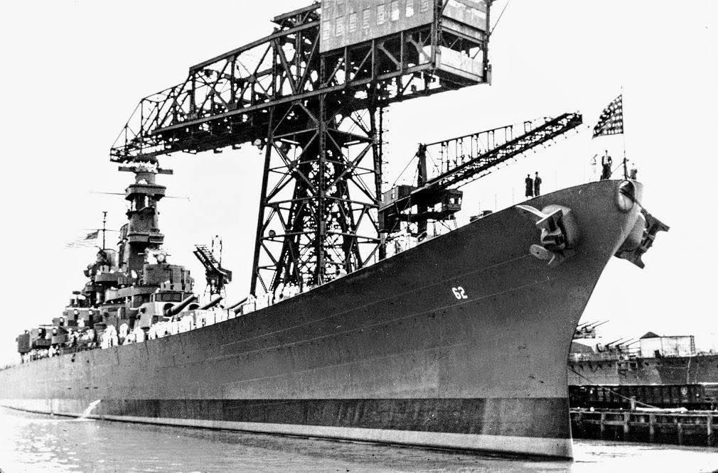 Battle - USS NEW JERSEY (BB-62) At the Philadelphia Navy Yard, during ...