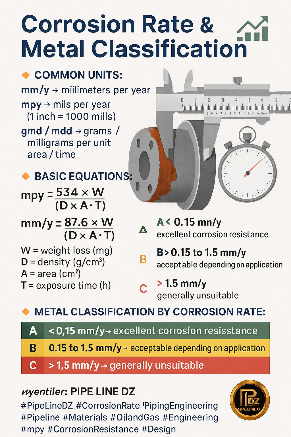PIPE - Corrosion Rate & Metal Classification 📊⚙️ لقياس شدة التآكل بدقة ...