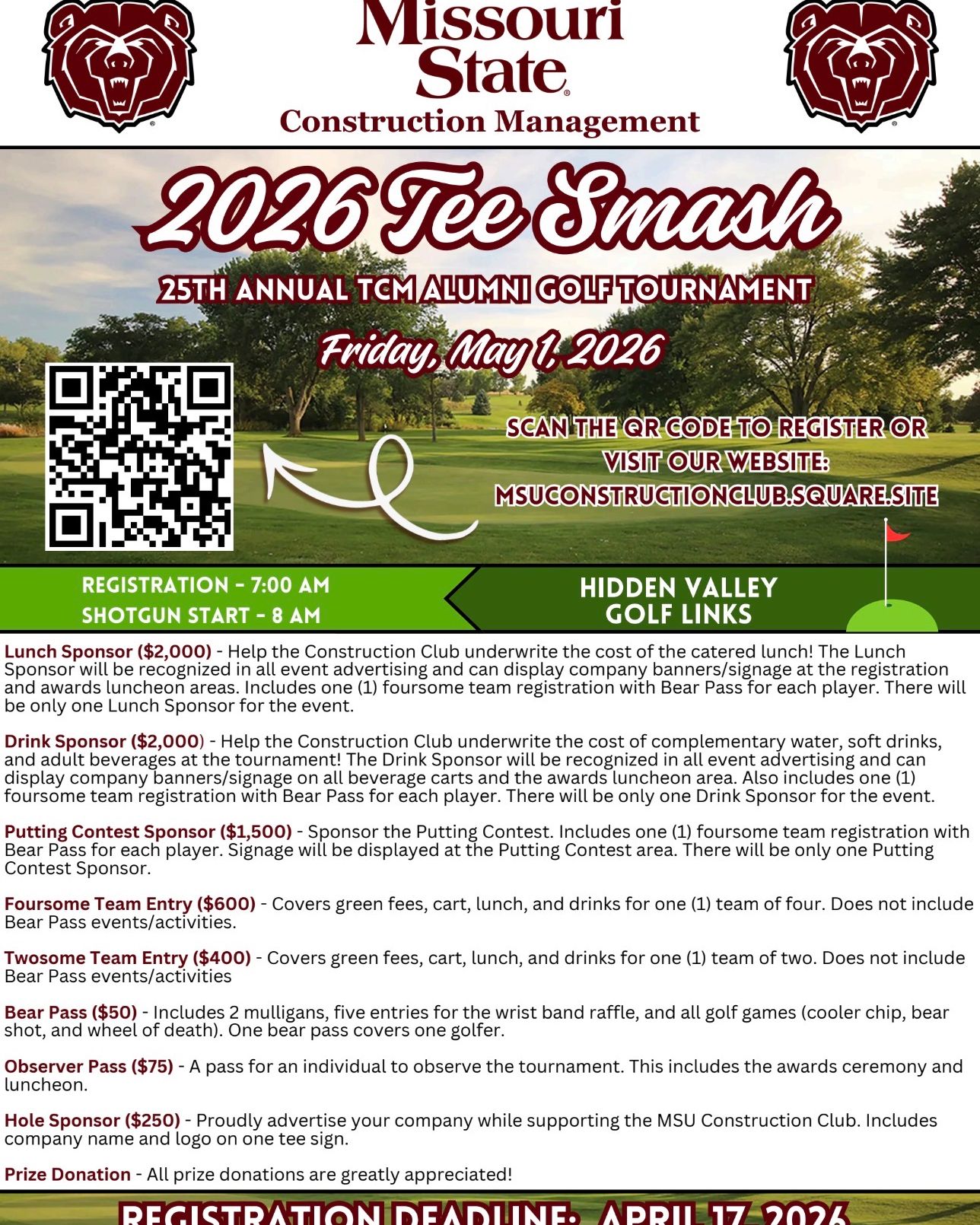 MSU - Register to sponsor and attend the 2026 Annual TCM Tee Smash ...