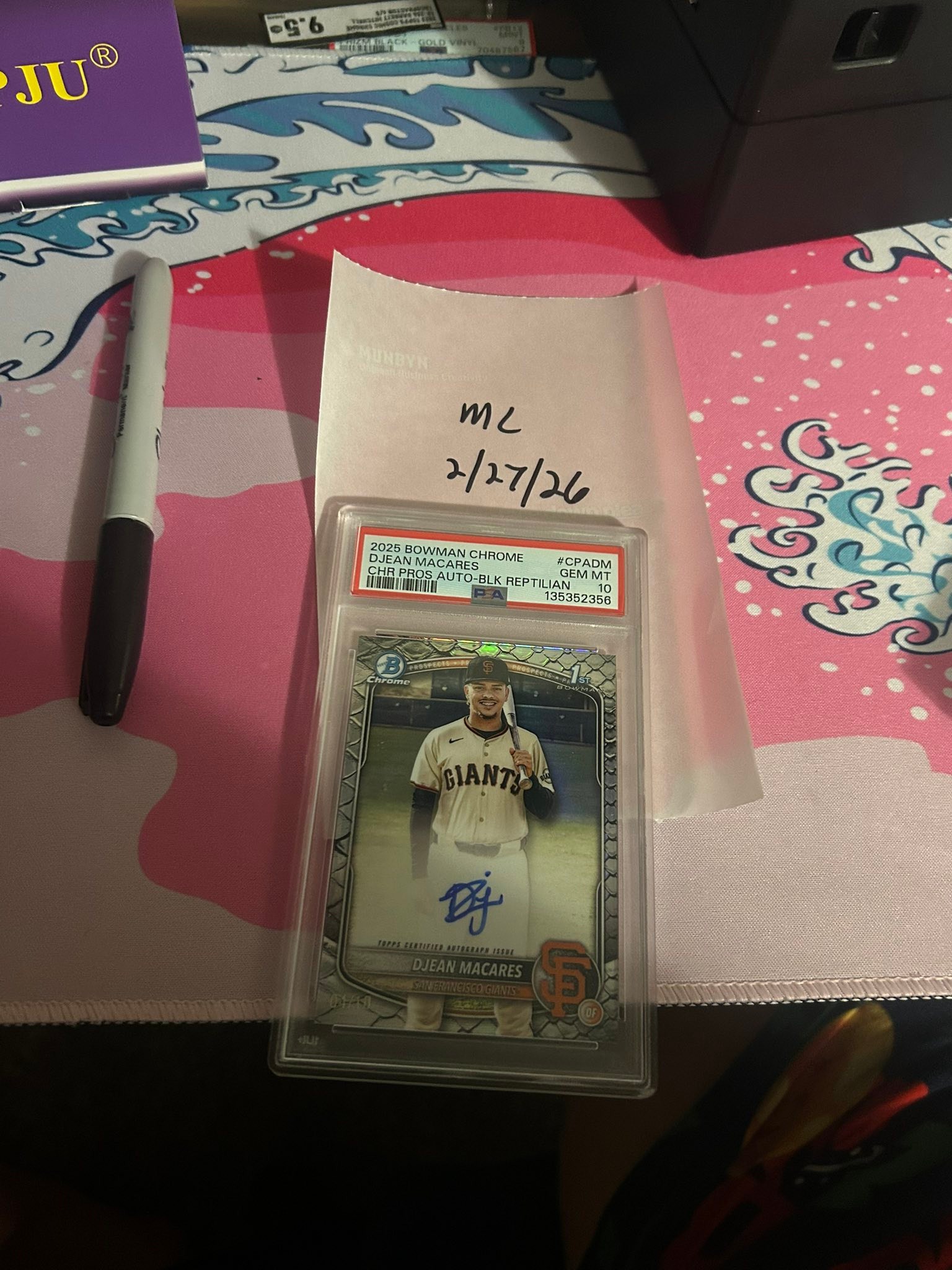 STEAL Djean Macares /10 auto. Different variation SGC 9.5 just did 