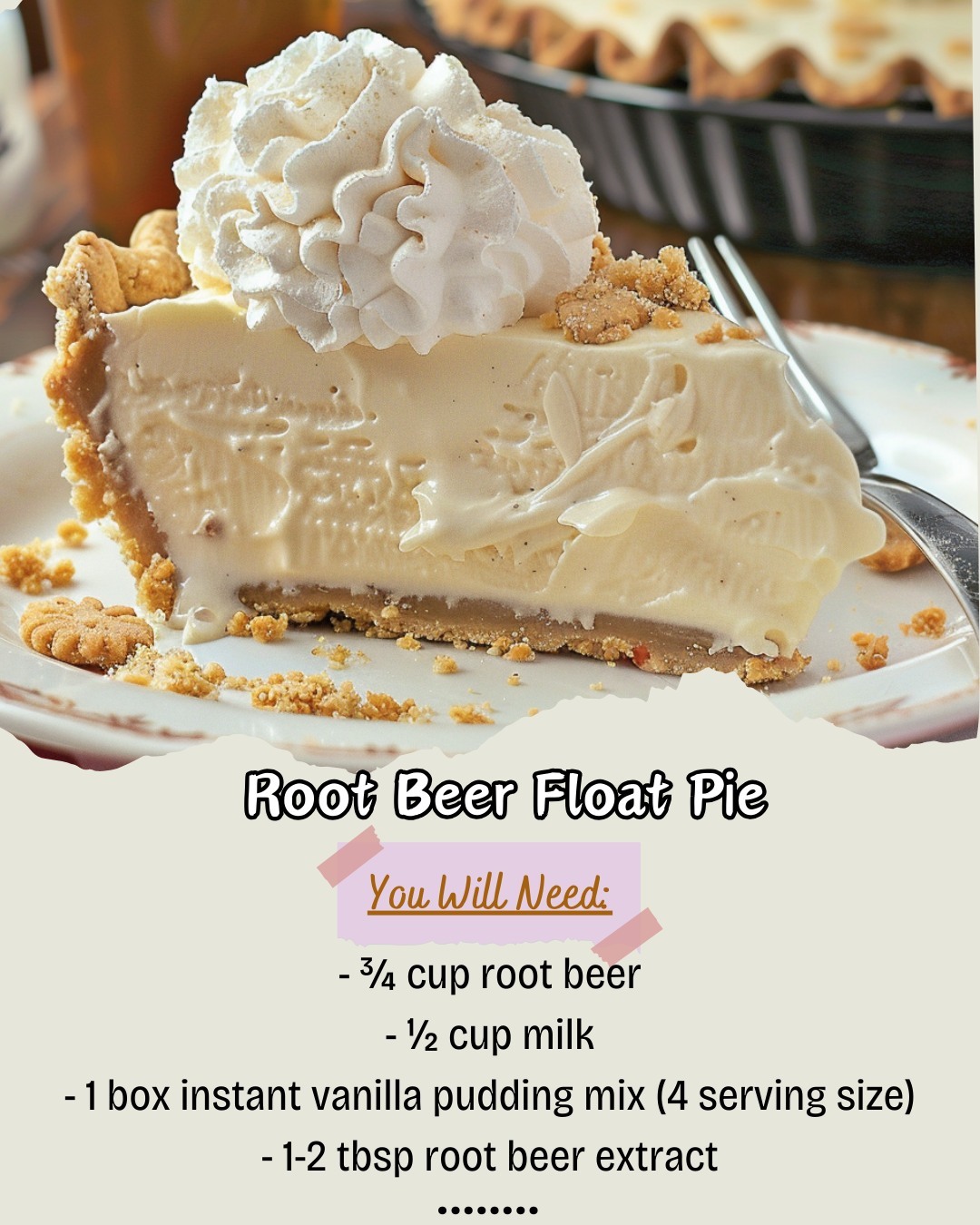 Grandma's - Root Beer Float Pie 🥧 Indulge in the nostalgic flavors of a ...