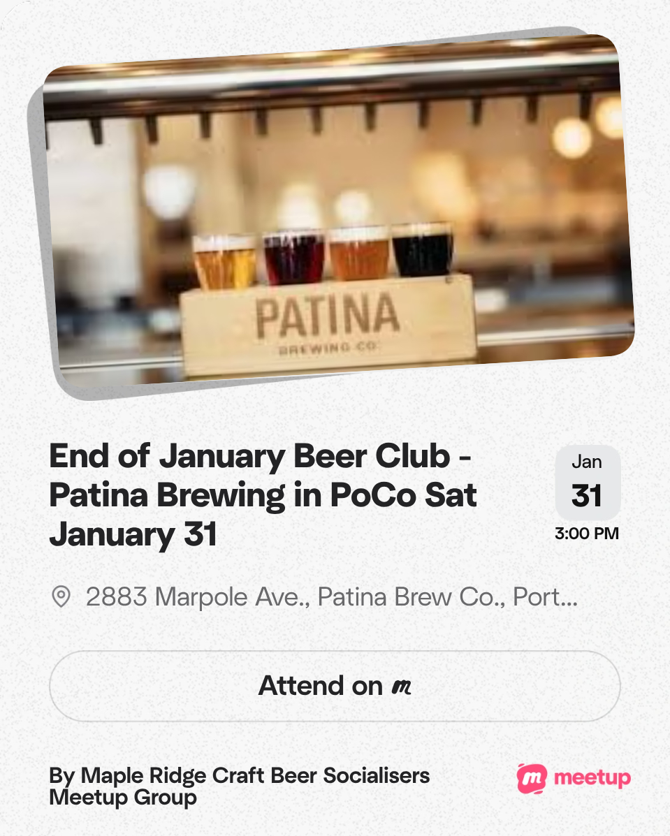 Maple Ridge Craft Beer Socialisers | Next beer club is Saturday January ...