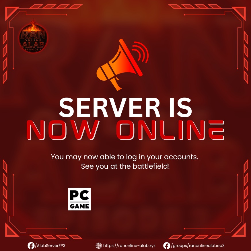 Ra - 📣 Server is Now Online! 🛠️ Maintenance is complete, RAN-atics! You ...