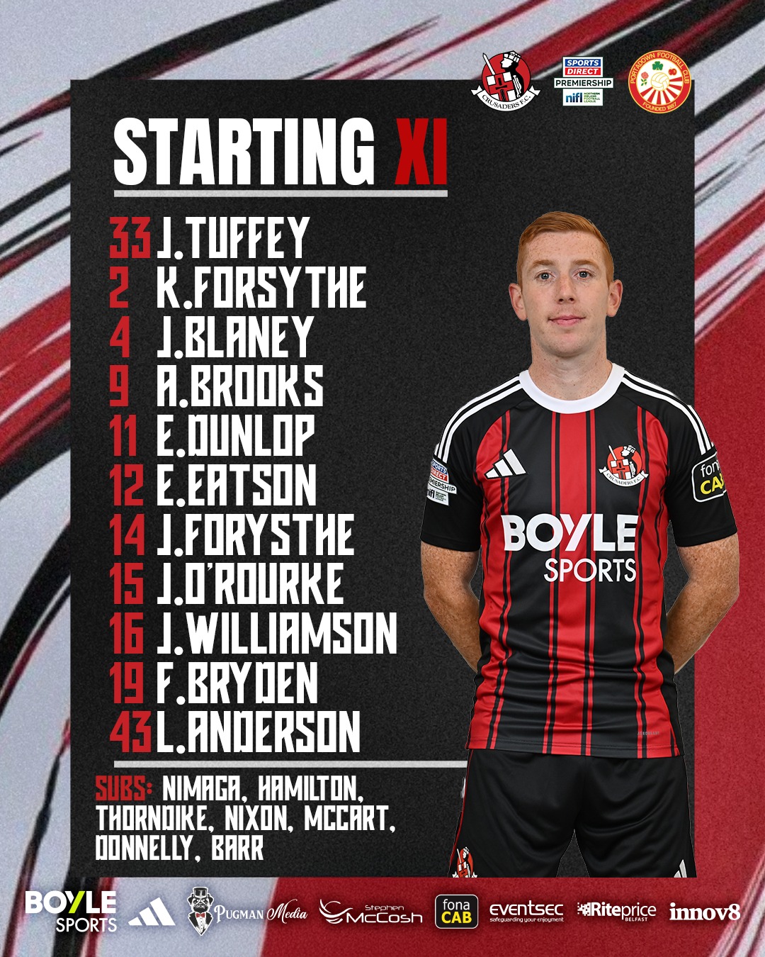 Crusaders - Today's starting XI 🔥 | Facebook