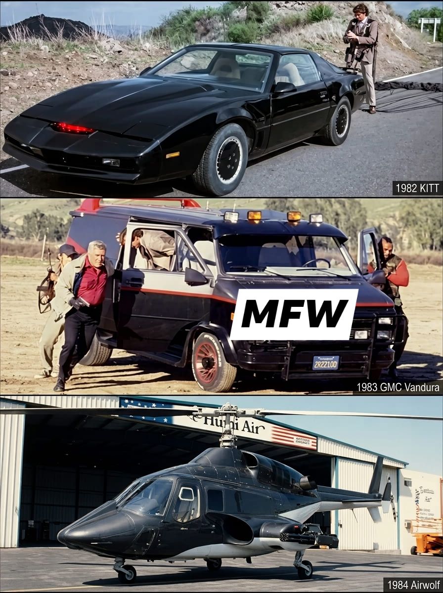 Vintage Airwolf, A-Team and Knight Rider TV toys
